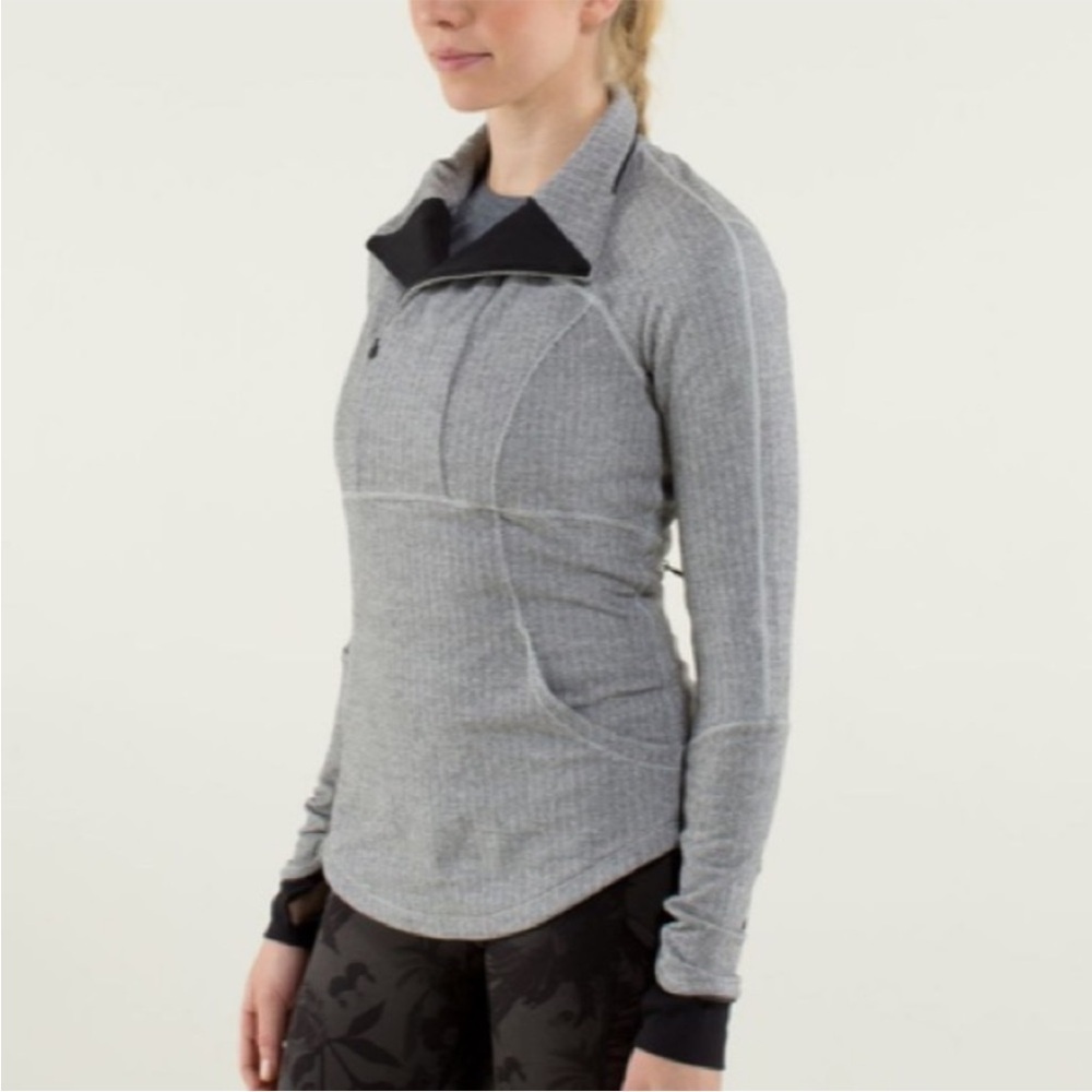 Lululemon Athletica Gray and Black Quarter-Zip Pullover - Picture 3 of 13